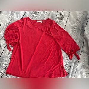 Susan Graver Vibrant Pinkish/Red Top ~stretch material